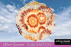 Autumn Tie Dye Wind Spinner Sublimation - Fall Wind Spinner Product Image 1