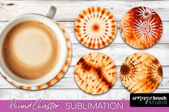Autumn Tie Dye Round Coaster - Fall Coaster Sublimation Product Image 1