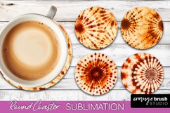 Autumn Tie Dye Round Coaster - Fall Coaster Sublimation Product Image 1