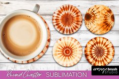 Autumn Tie Dye Round Coaster - Fall Coaster Sublimation Product Image 1