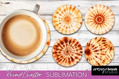 Autumn Tie Dye Round Coaster - Fall Coaster Sublimation Product Image 1