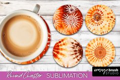 Autumn Tie Dye Round Coaster - Fall Coaster Sublimation Product Image 1