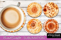 Autumn Tie Dye Round Coaster - Fall Coaster Sublimation Product Image 1