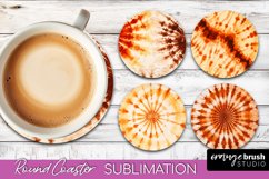 Autumn Tie Dye Round Coaster - Fall Coaster Sublimation Product Image 1