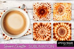 Autumn Tie Dye Square Coaster - Fall Coaster Sublimation Product Image 1