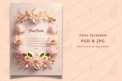 Vertical Floral Frame on Beige Background Product Image 1