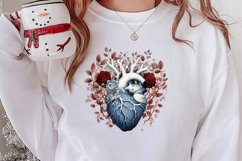 Watercolor Christmas Floral Hearts Clipart Product Image 2