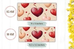Cherry Mug Template, Love Hearts Mug Sublimation Product Image 2