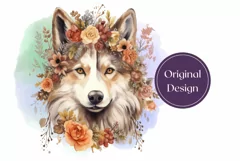 Watercolor Dog Tumbler Wrap Design, Dog Sublimation Design Product Image 2