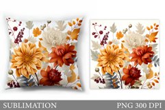 Floral Sublimation. Flowers Pillow Sublimation Product Image 1