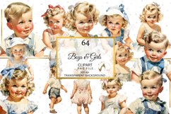 Retro Boys and Girls Clipart Bundle Product Image 1
