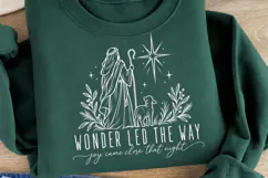 Wonder Led The Way Christmas PNG, Shepherd and Lamb Nativity Product Image 2