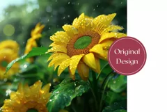 Sunflowers Tumbler Wrap Design, 3D Sunflowers Sublimation Product Image 2
