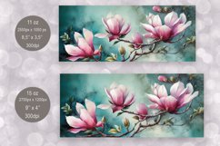 Magnolia Mug Sublimation | Watercolor Flowers Mug Wrap Product Image 2