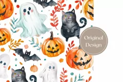 Cartoon Halloween Tumbler Design, Watercolor Halloween Bats Product Image 2