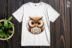 Cute Brown Owl Faces Clipart Sublimation PNG Product Image 2