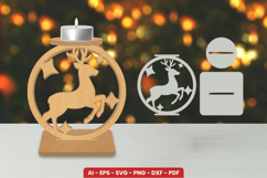 Christmas Candle Holder Laser Cut SVG Product Image 1