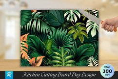 Lush Green Tropical Leaves Cutting Board Sublimation Design Product Image 1