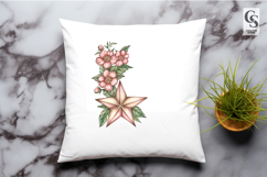 Watercolor Floral Star Clipart Sublimation PNG Product Image 2