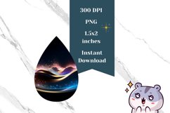 Glitter Earring Sublimation, Liquid Wave Earring PNG Product Image 2
