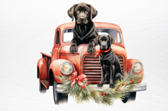 Vintage Red Truck With Many Clipart Product Image 2