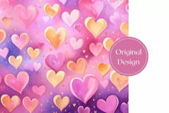Pastel Hearts Tumbler Wrap Design, Valentine's Day Tumbler Product Image 2