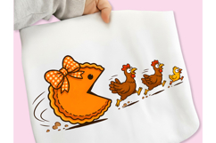 Funny Pumpkin Pie Thanksgiving Fall PNG, Pumpkin Pie Chasing Product Image 2