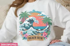 Beach Bum PNG, Vintage Summer Sublimation PNG Product Image 1