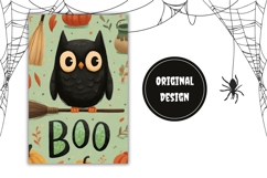 Boo Halloween Garden Flag, Happy Halloween Owl Garden Flag Product Image 2