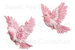 Pink, Birds, Ephemera, PNG, Junk Journal, clipart Product Image 2