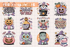Halloween Cute Kawaii Clipart Bundle Sublimation 28 PNG Product Image 2