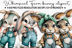 Whimsical Farm bunny clipart Product Image 1