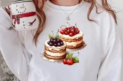 Watercolor Christmas Cakes Clipart, Christmas Clipart Product Image 2