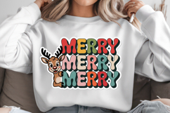 Retro Christmas Reindeer MERRY Cute Holiday Product Image 2