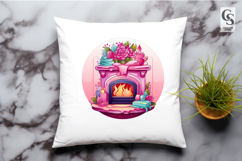 Cozy Fireplace Living Room Clipart Sublimation PNG Product Image 3