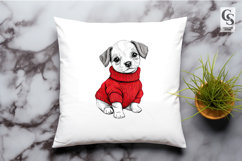 Cute Puppy Holding Red Heart Clipart Sublimation PNG Product Image 3