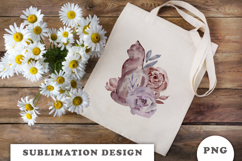 Watercolor Cat with Flowers png Product Image 2