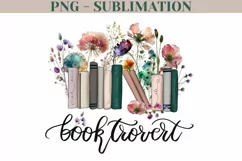 Booktrovert Png for Sublimation, Book Wildflowers Png Product Image 1