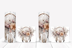Watercolor Flowers Tumbler Design, Boho Tumbler Wrap Product Image 2