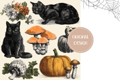 Vintage Halloween Backgrounds, Cute Halloween Digital Papers Product Image 2