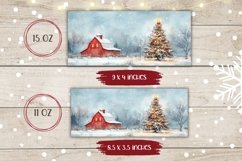 Red Barn Mug Wrap Design, Christmas Tree Coffee Mug Product Image 2