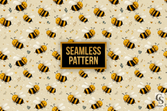 Cute Honeybees Digital Paper Pattern Product Image 2