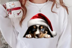 Christmas Peeking Dogs Clipart, Christmas PNG Product Image 3