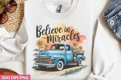 Believe in miracles PNG, Sunflower Quotes PNG Product Image 1