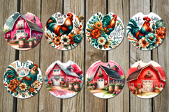 Beautiful farm | Sublimation car coaster &amp; key chain design Product Image 2