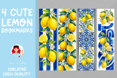 32 Watercolor Lemon Bookmarks, Mediterranean Citrus Design Product Image 2