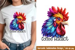Funny Sarcastic Sublimation, Coffee addict PNG Product Image 1