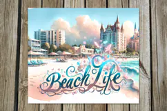 BeachLife | 4 summer Skinny Tumbler Sublimation designs Product Image 2