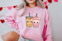 Cute Bubble Tea Valentine Clipart, Valentines Clipart Product Image 2