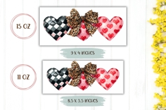 Love Hearts Mug Sublimation, Leopard Bow Mug Design Product Image 2